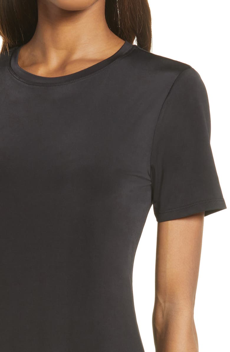 Charles Henry Front Slit Midi T-Shirt Dress, Alternate, color,