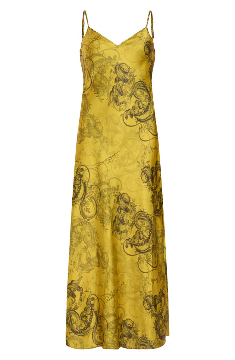 AllSaints Tiana Slim Fit Print Midi Slipdress, Alternate, color, 