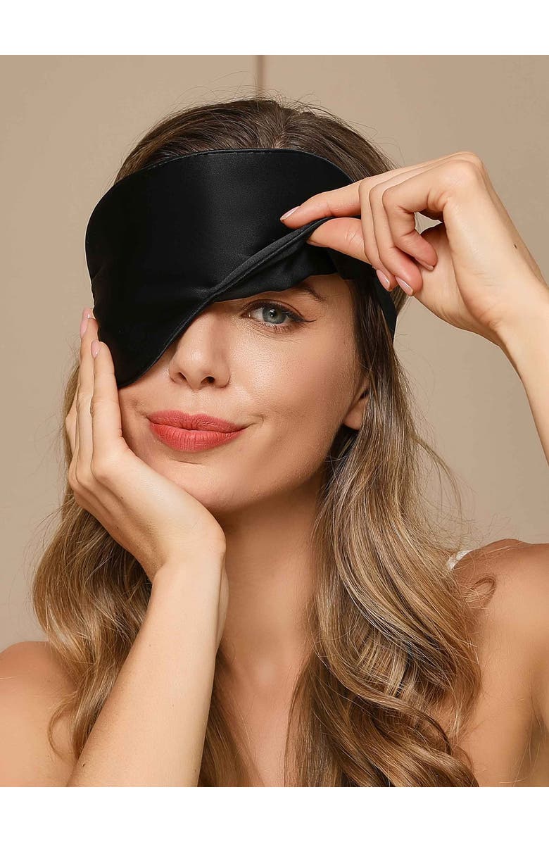 SILKSILKY 2 Pcs Silk Elastic Band Sleep Eye Mask Set, Alternate, color, 