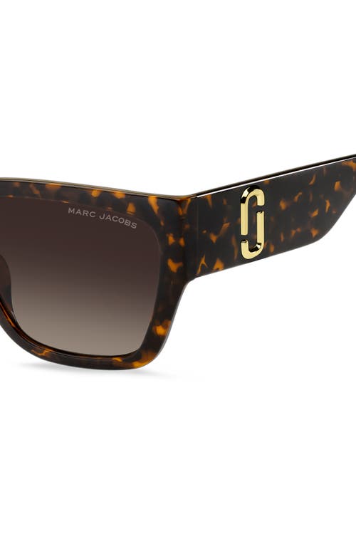 Marc Jacobs 57mm Gradient Square Sunglasses In Havana/brown Gradient