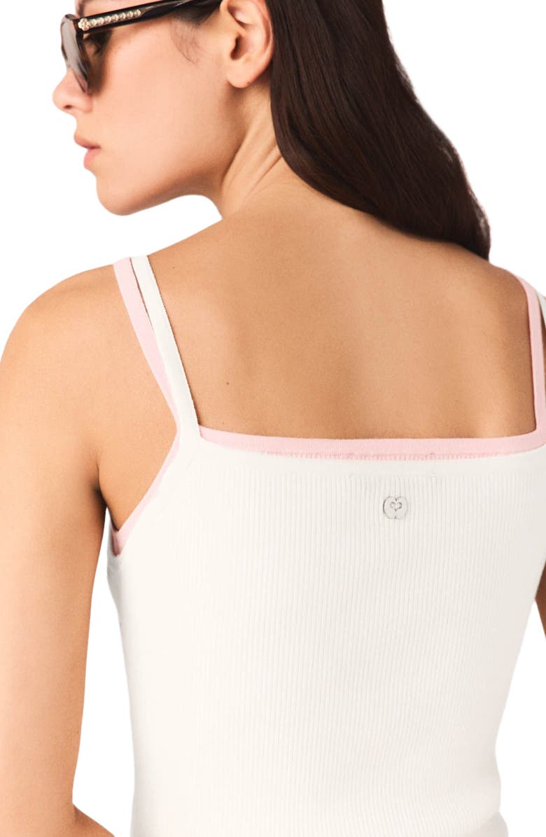 maje High straight-neck top, Alternate, color, White