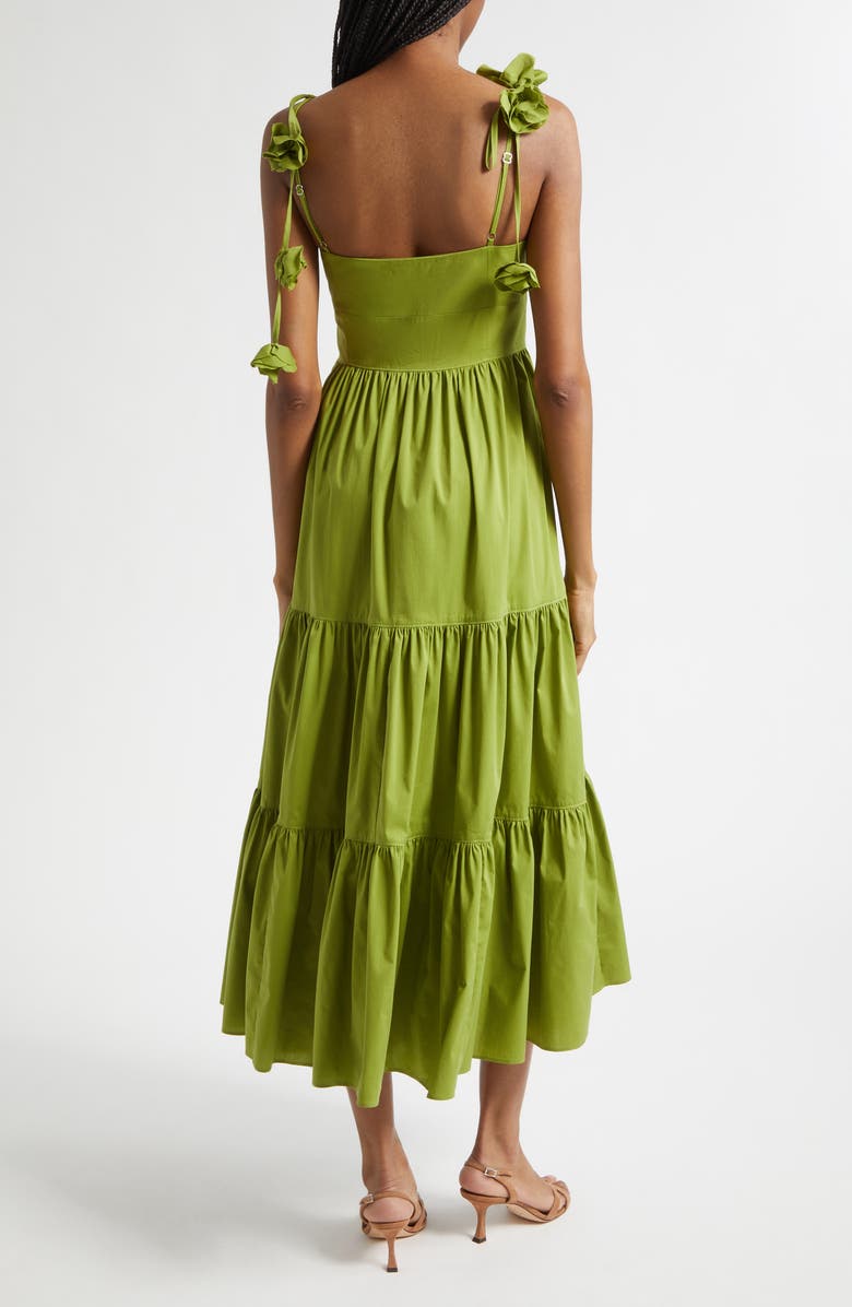 Cinq à Sept Kael Tiered Midi Dress, Alternate, color, Dark Lime
