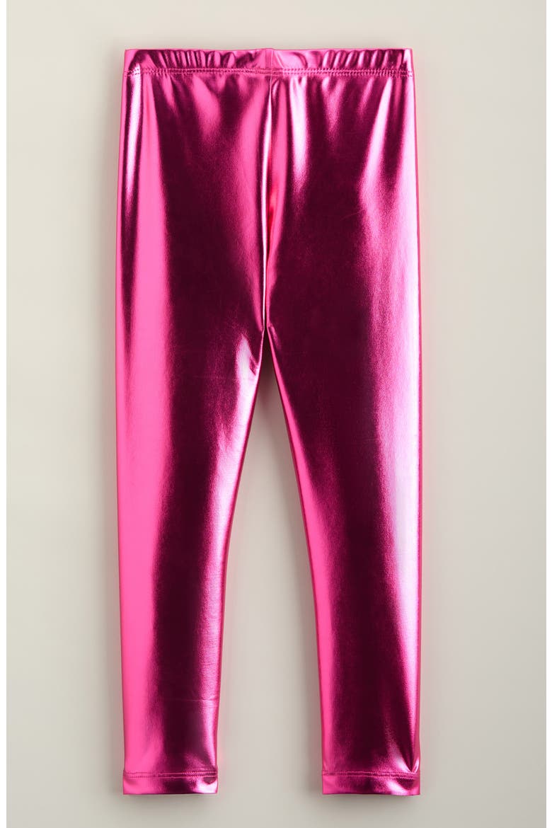 Kids' Shiny Leggings, Alternate, color, PINK ROUGE SHINE