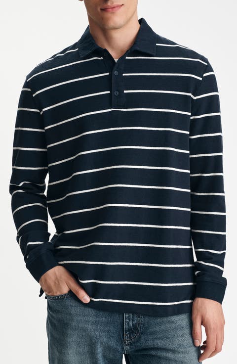 Striped Long Sleeve Polo