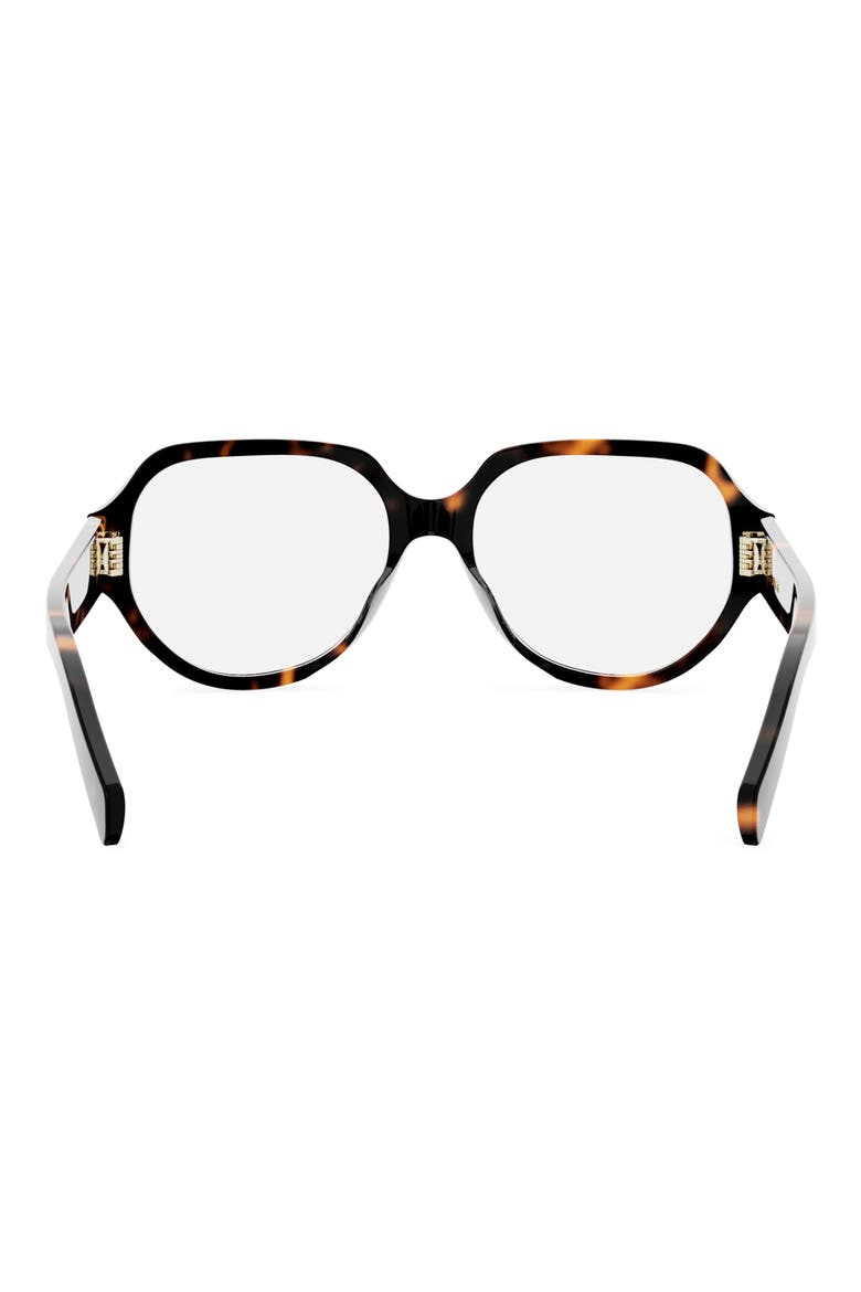 Triomphe 56mm Geometric Eyeglasses, Alternate, color, DARK HAVANA