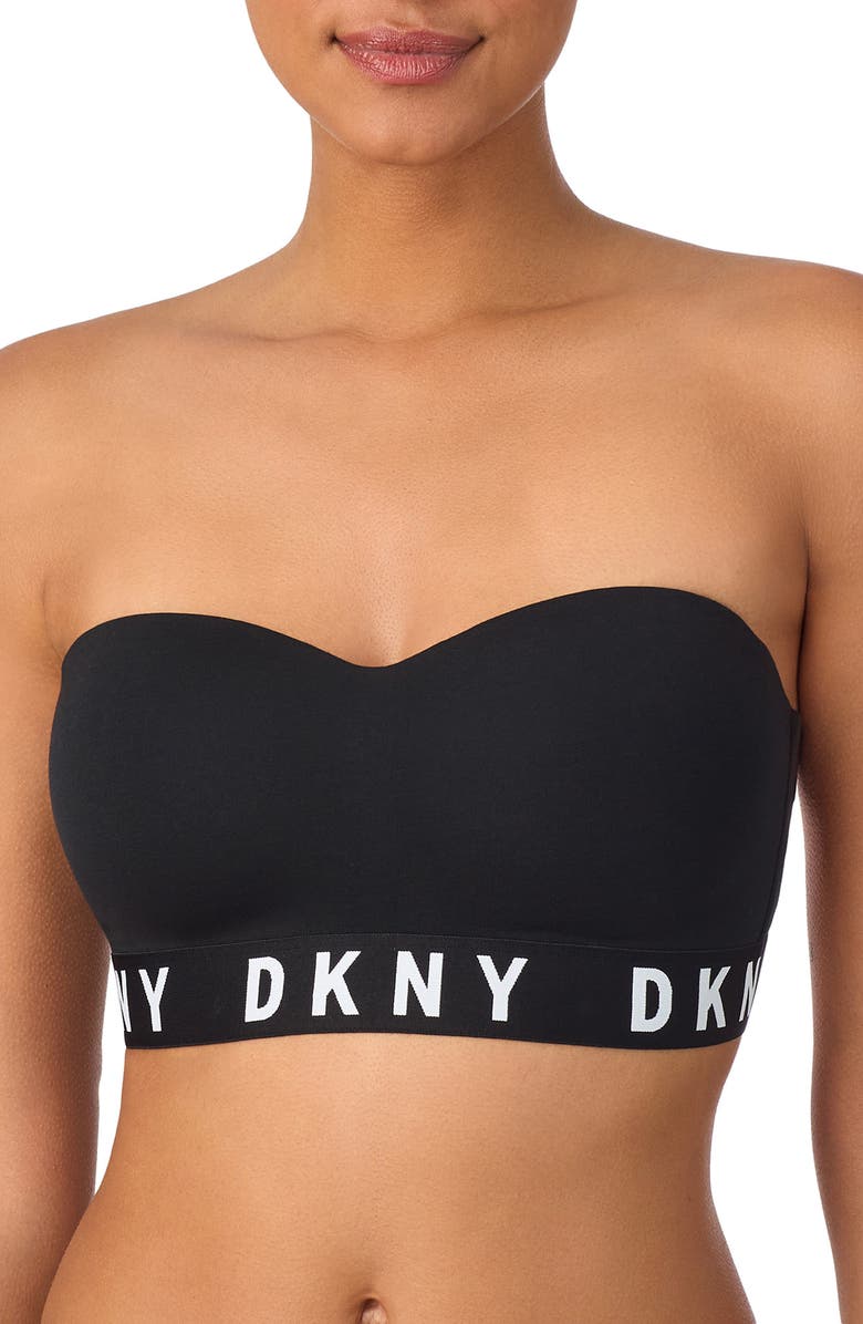 DKNY Cozy Removable Strap Wireless Bra, Main, color, Black