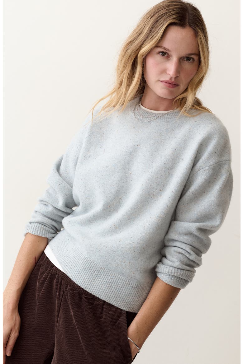 Stretch Merino Wool Crewneck Sweater, Alternate, color, SKY BLUE