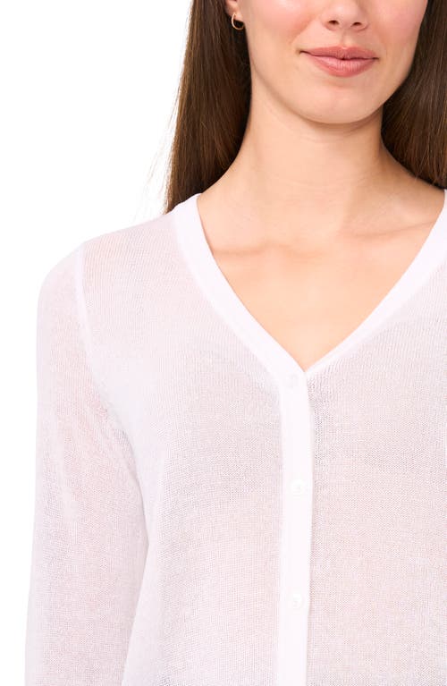 Halogenr Halogen(r) V-neck Cardigan In Sheer Bright White