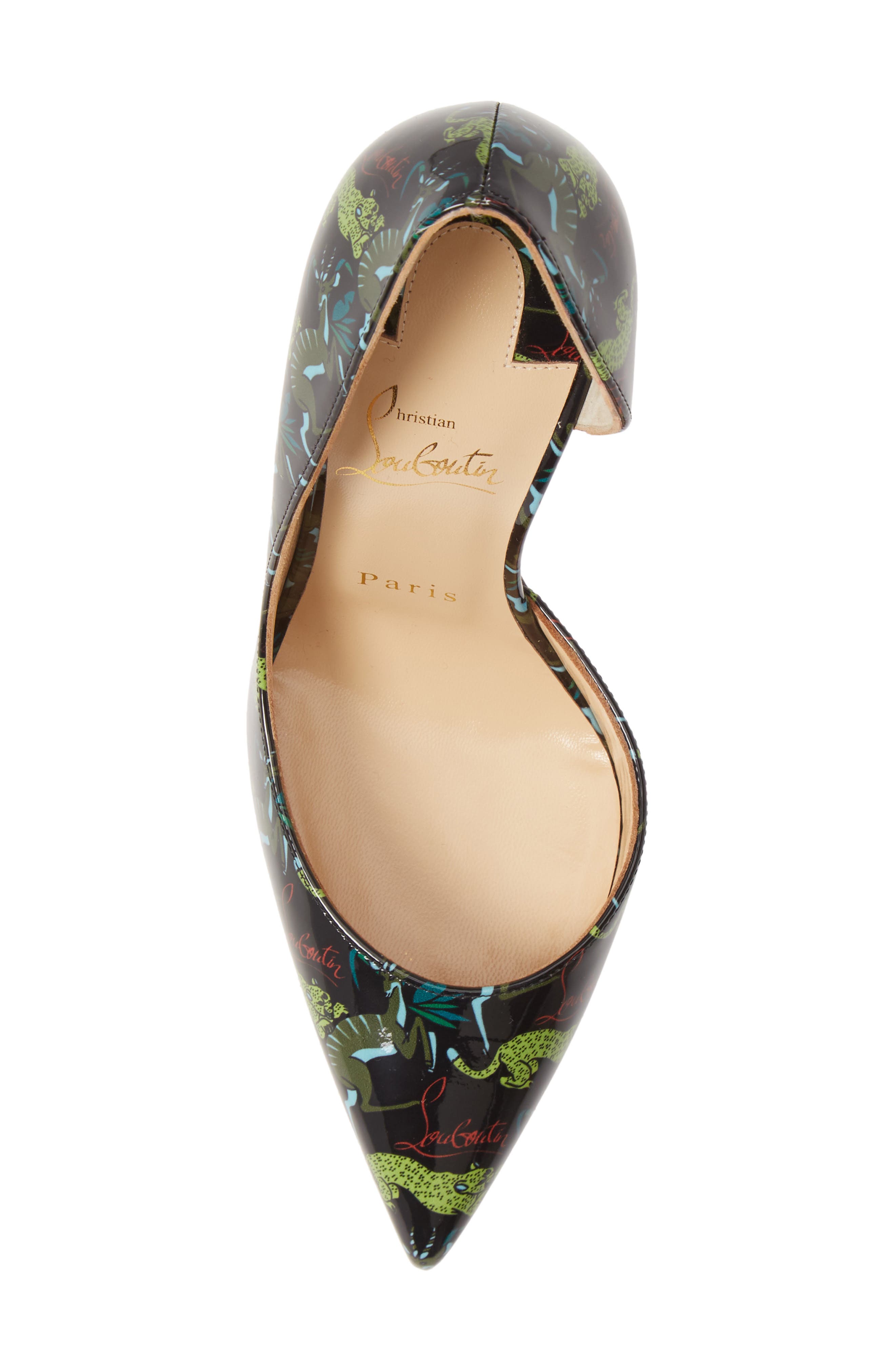Christian Louboutin Iriza Jungle Pointed Toe Half d'Orsay Pump, Alternate, color, 