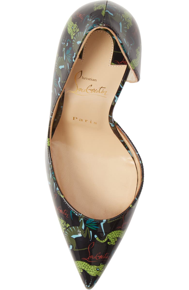 Christian Louboutin Iriza Jungle Pointed Toe Half d'Orsay Pump, Alternate, color,