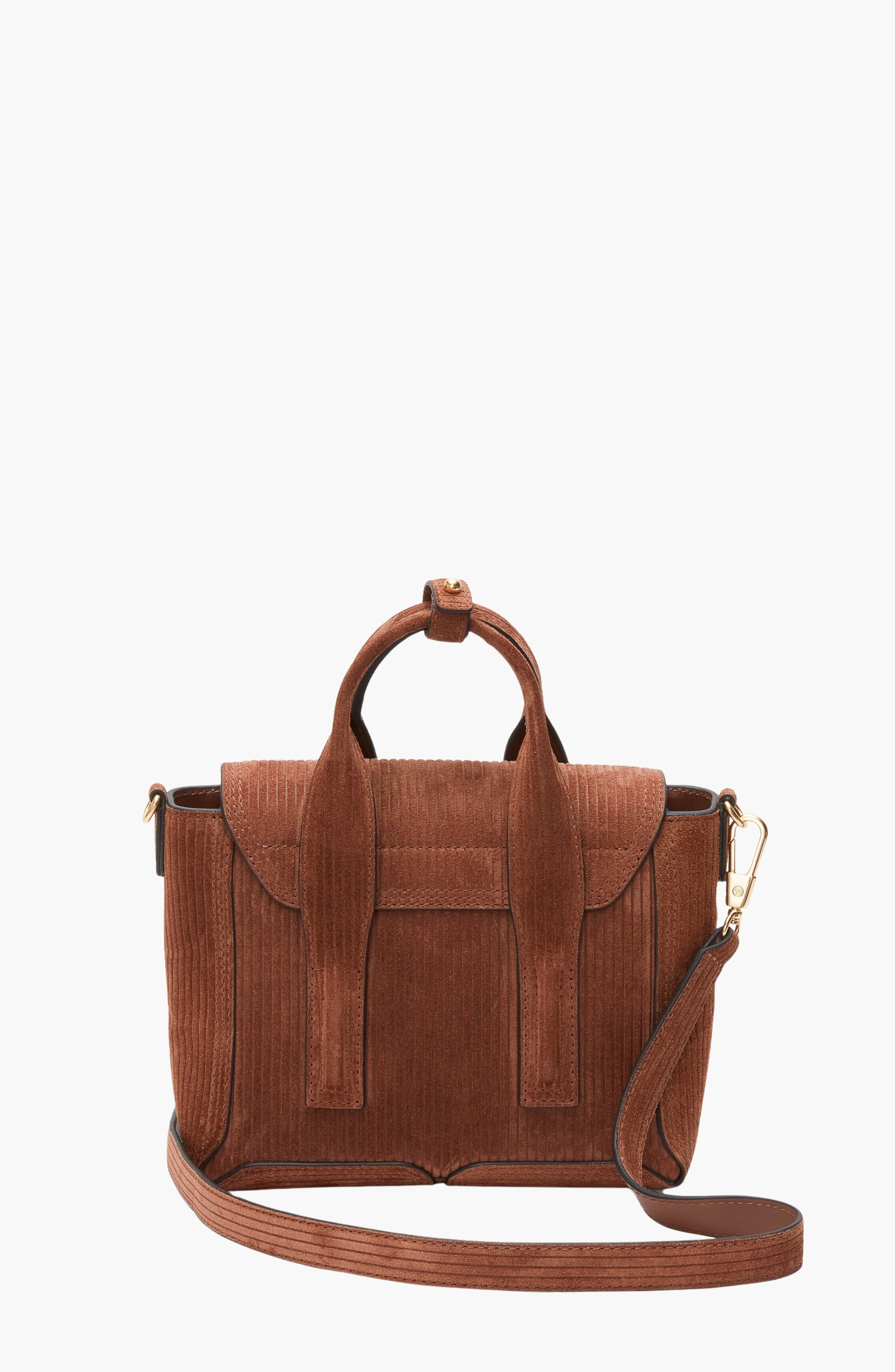 Pashli Mini Embossed Suede Handbag, Alternate, color, Saddle