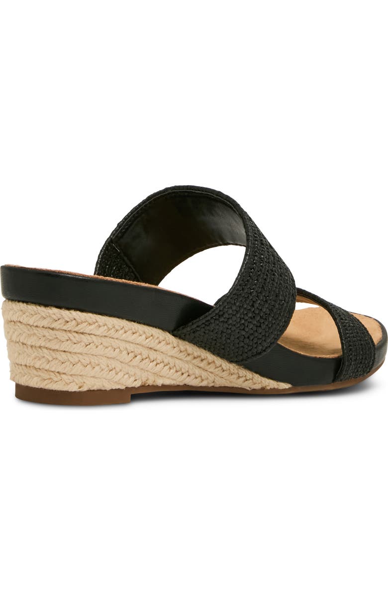Anne Klein Kapricorn Wedge Sandal, Alternate, color, Black Raffia