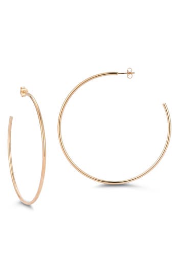 Shop Chloe & Madison Chloe And Madison 14k Gold Plated Sterling Silver Hoop Earrings In Rose Gold