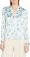Vince Floral Crushed Satin Blouse