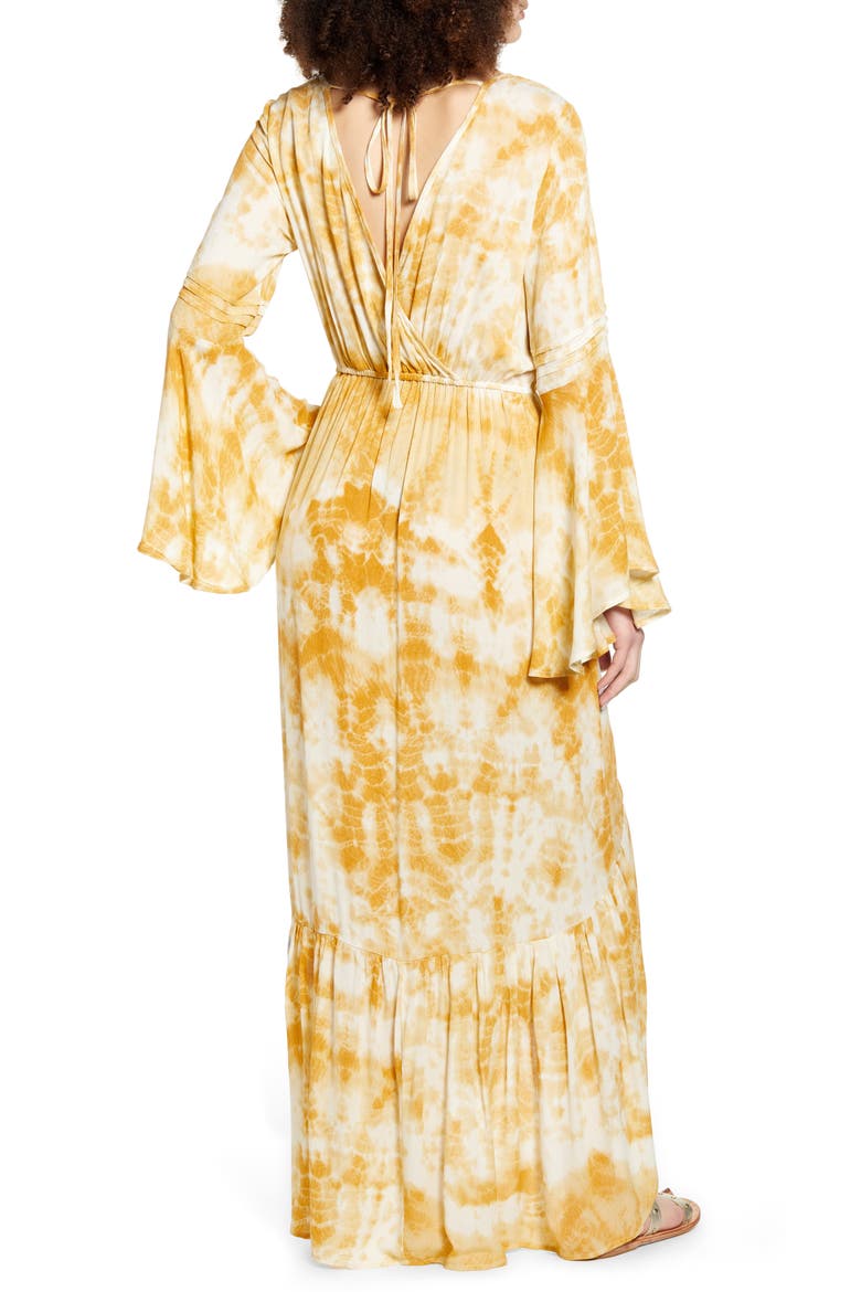 Zion Long Sleeve Maxi Dress, Alternate, color, GOLD IVORY