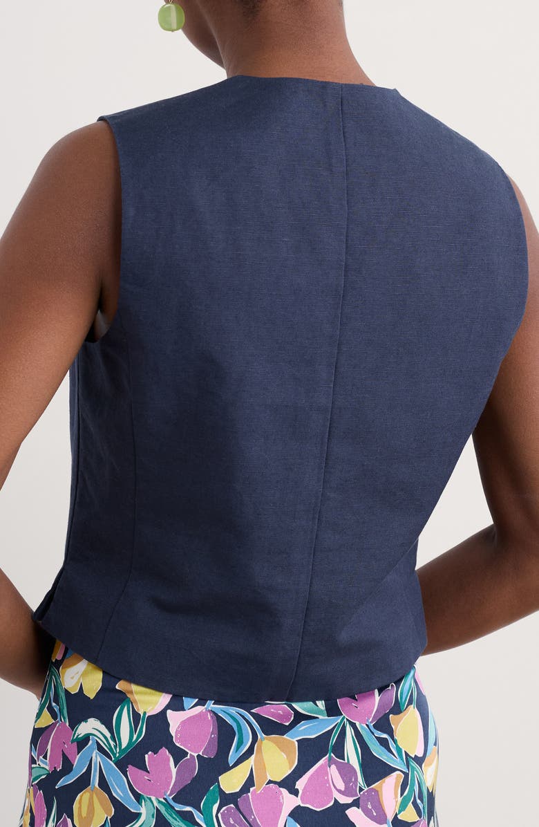 Seasalt Cornwall Erica Linen & Organic Cotton Waistcoat, Alternate, color, Maritime