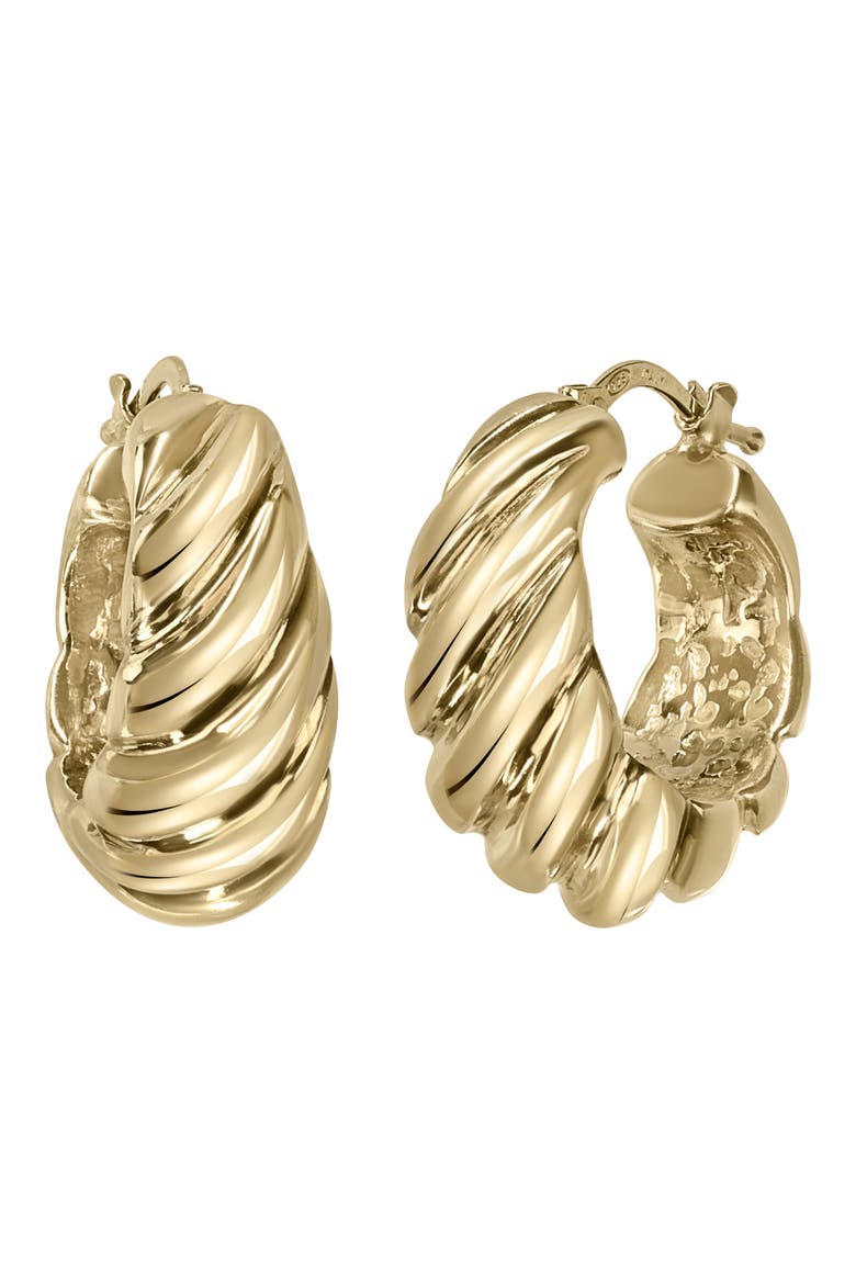 14K Gold Twisted Hoop Earrings, Main, color, 14K YELLOW GOLD
