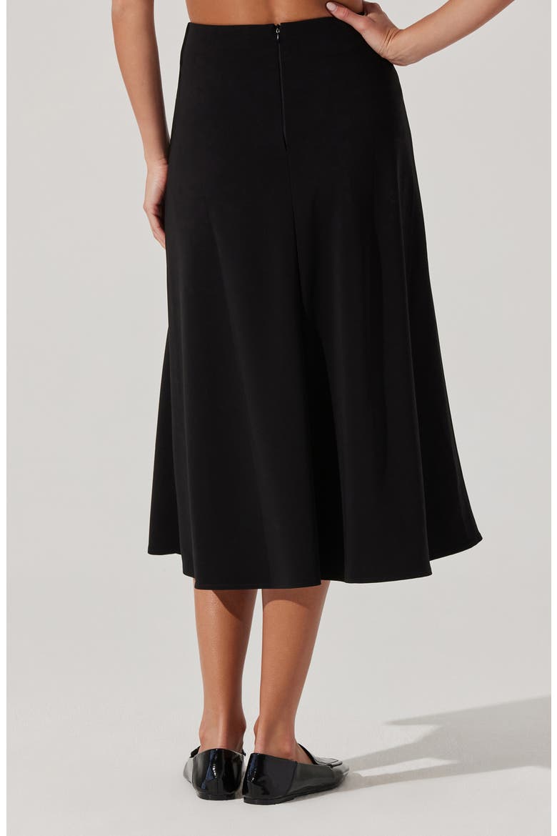 Flared Midi Skirt, Alternate, color, BLACK
