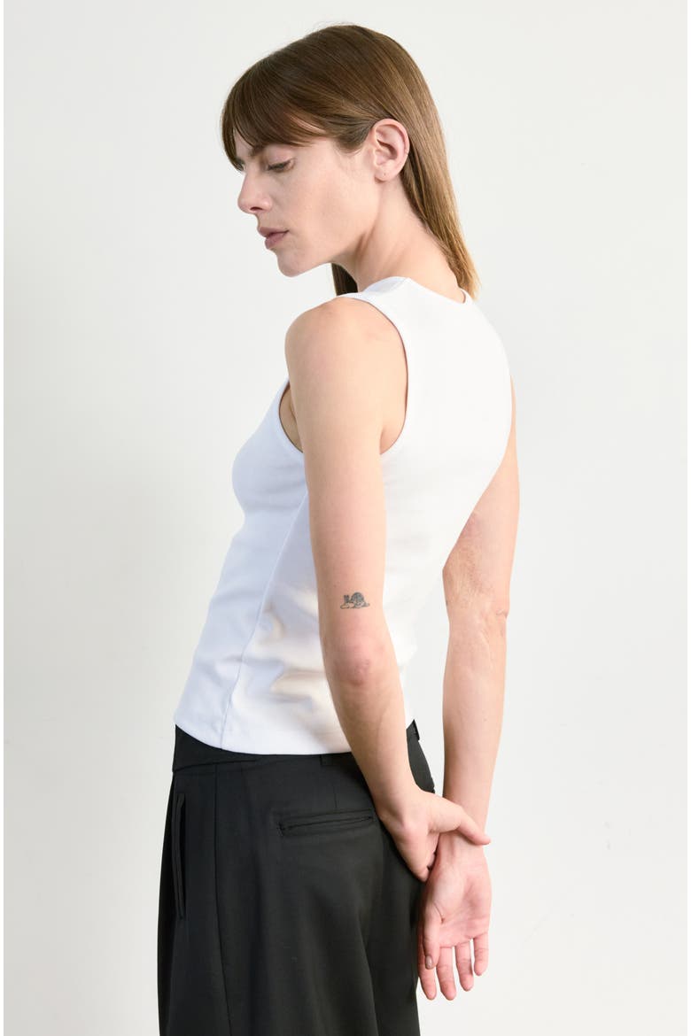 High V Neck Tank, Alternate, color, White