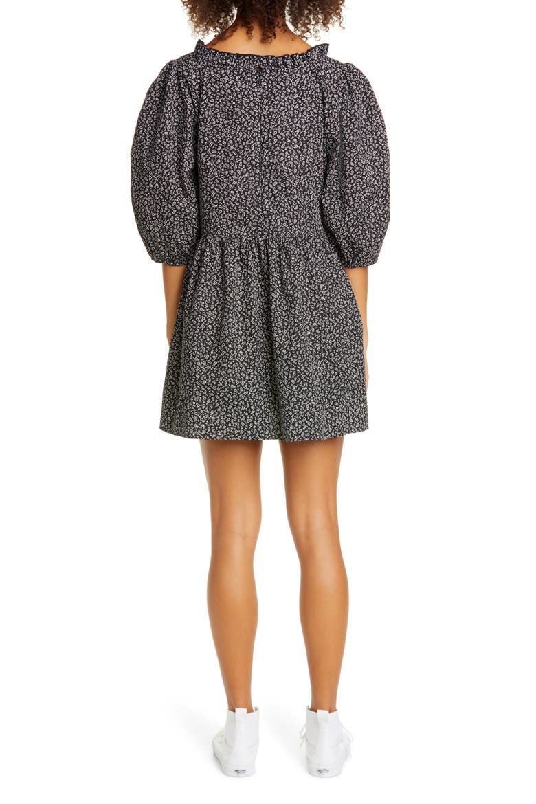Tilda Floral Minidress, Alternate, color, POCKET FLORAL-BLACK