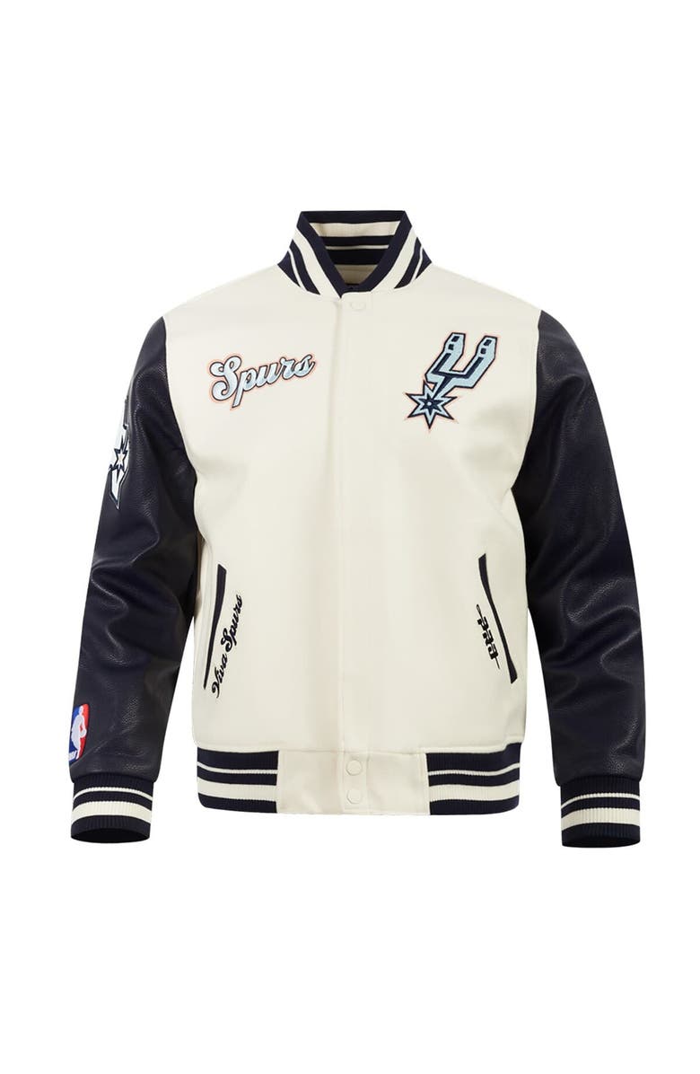 PRO STANDARD Men's Pro Standard  Cream San Antonio Spurs 2024/25 City Edition Wool Varsity Full-Zip Jacket, Alternate, color, 