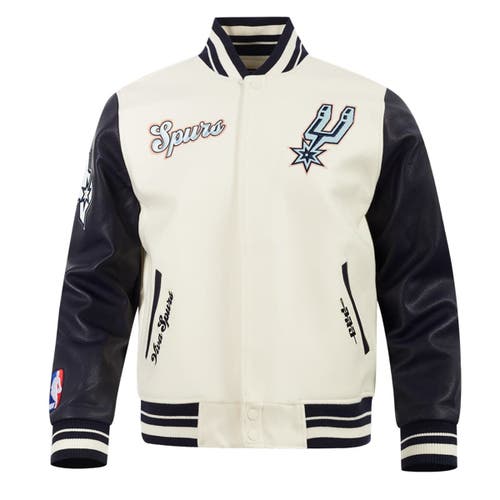 Pro Standard Cream San Antonio Spurs 2024/25 City Edition Wool Varsity Full-zip Jacket In White