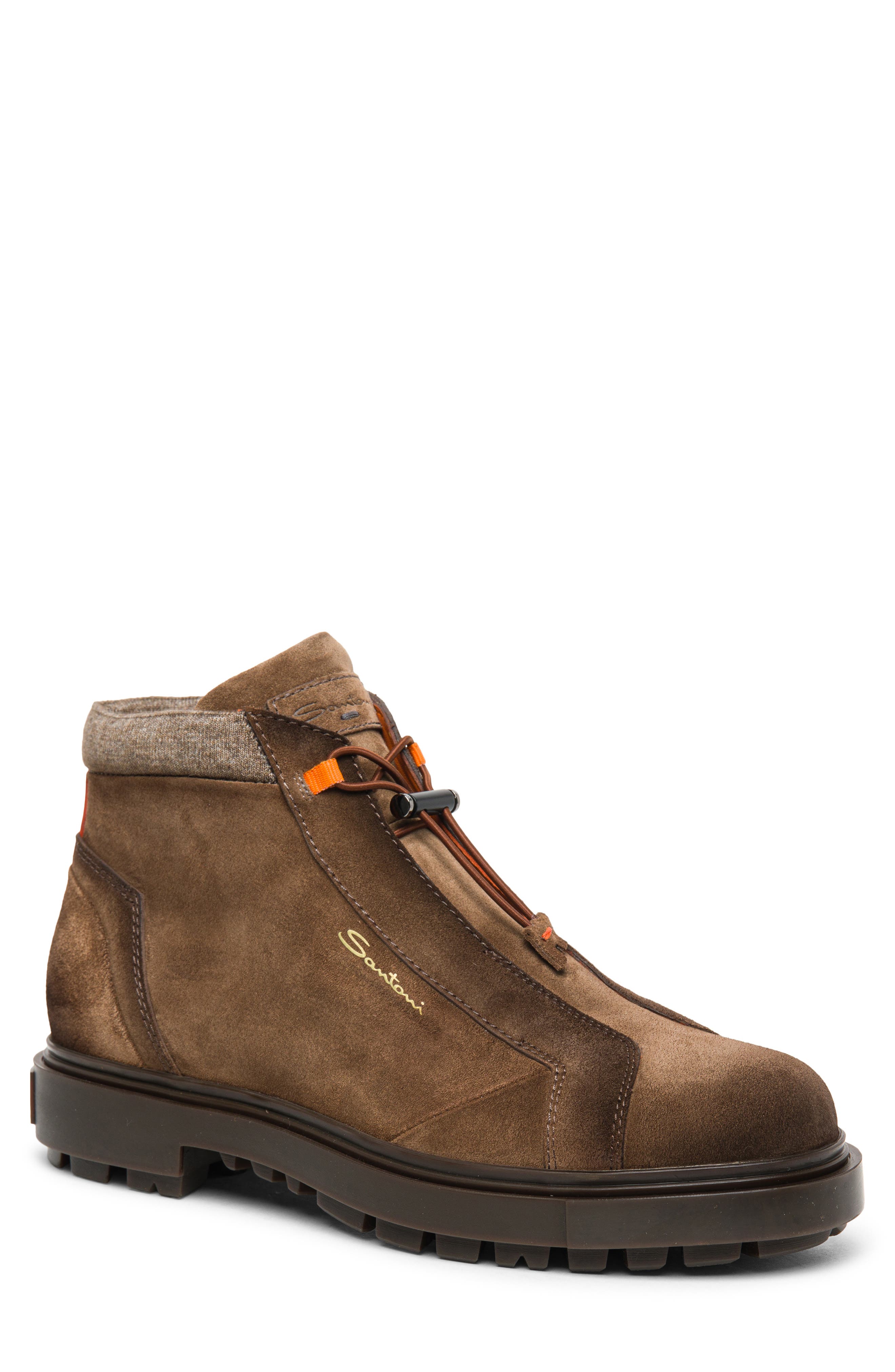Santoni Lug Sole Boot, Main, color, Brown