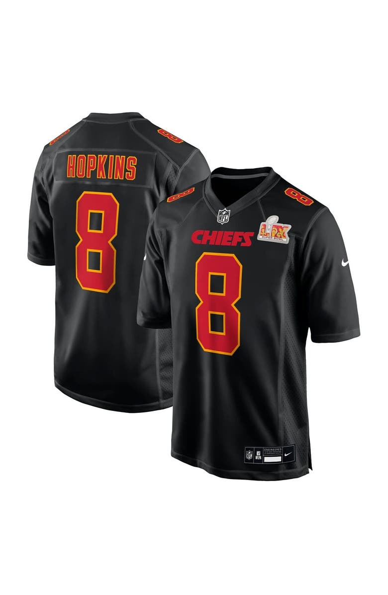 Nike Men's Nike DeAndre Hopkins Carbon Black Kansas City Chiefs Super Bowl LIX Fashion Game Jersey, Alternate, color, 
