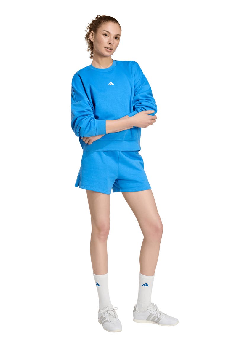 Essentials Small Logo Feel Cozy Sweatshirt, Alternate, color, RAY BLUE/ WHITE
