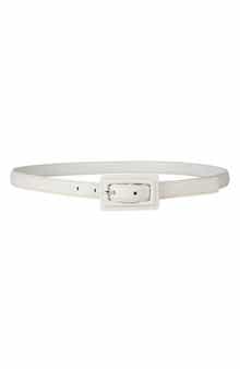 Pebbled Rectangular Buckle Belt