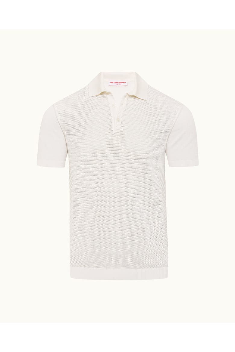 Burnham Tailored Fit Tie Stitch Knit Polo Shirt, Main, color, Cloud