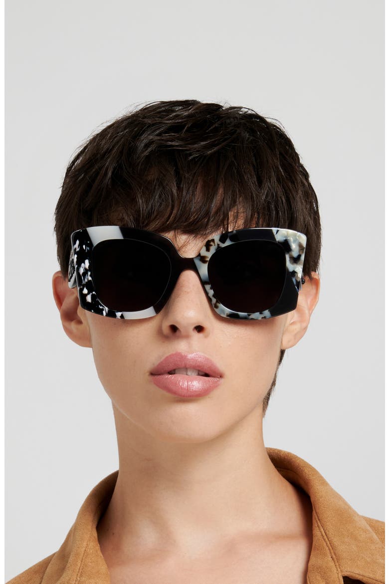 52mm Square Sunglasses, Alternate, color, BLACK MULTICOLOR/ GREY