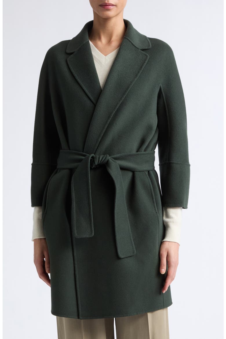 Arona Belted Virgin Wool Wrap Coat, Main, color, EMERALD