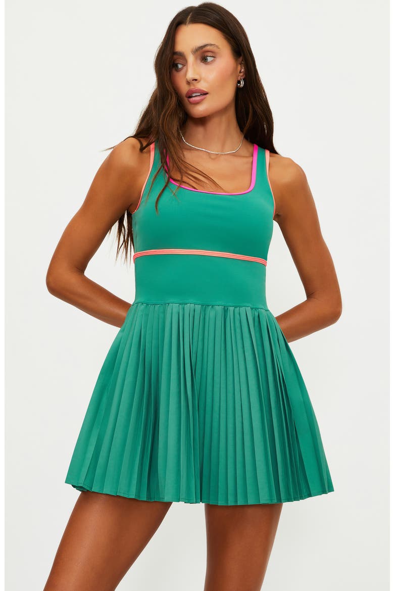 Antonia Pleated Colorblock Minidress, Alternate, color, RALLY GREEN COLORBLOCK