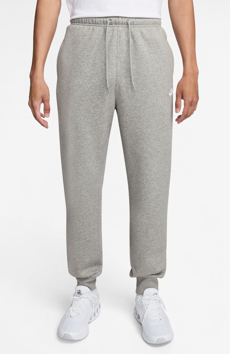 Nike Club Fleece Joggers, Main, color, Dark Grey Heather/ Light Grey