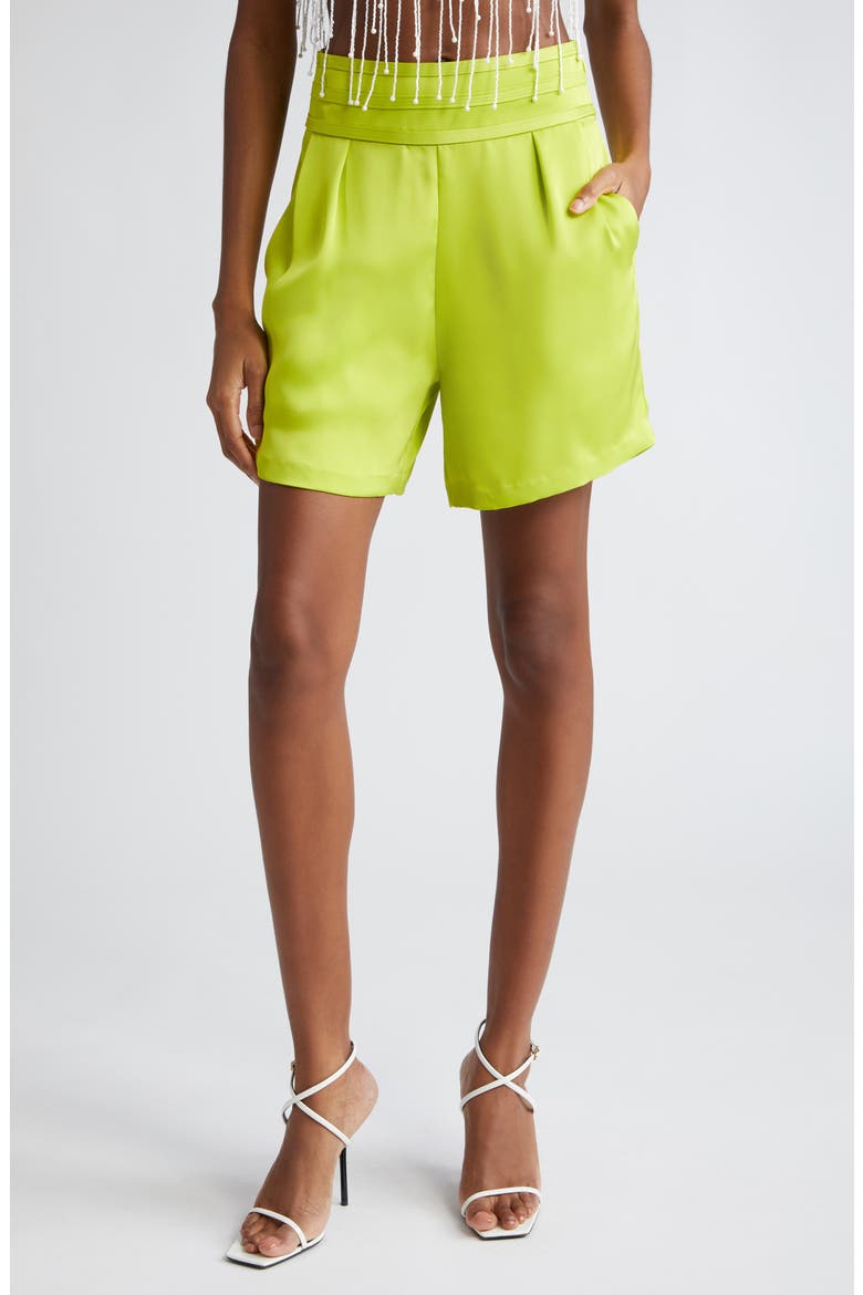 Joss Satin Shorts, Main, color, LIME