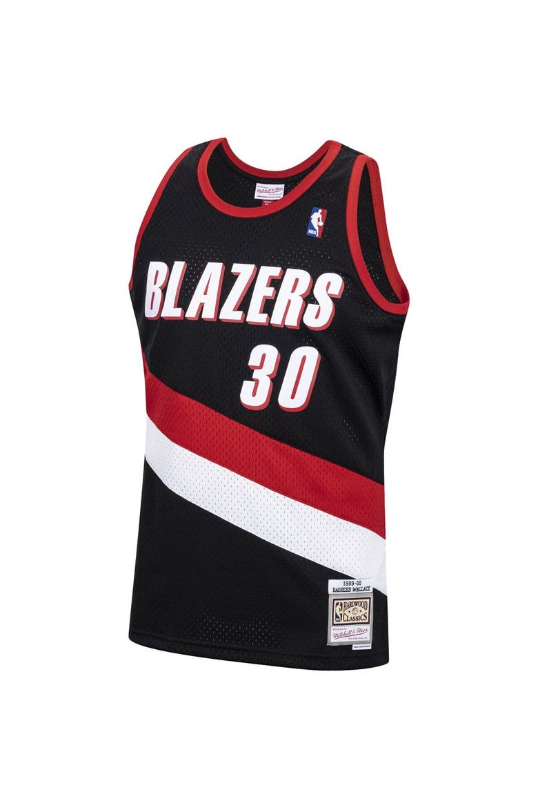 Men's Mitchell & Ness Rasheed Wallace Black Portland Trail Blazers 1999/00 Hardwood Classics Swingman Jersey, Alternate, color, Black