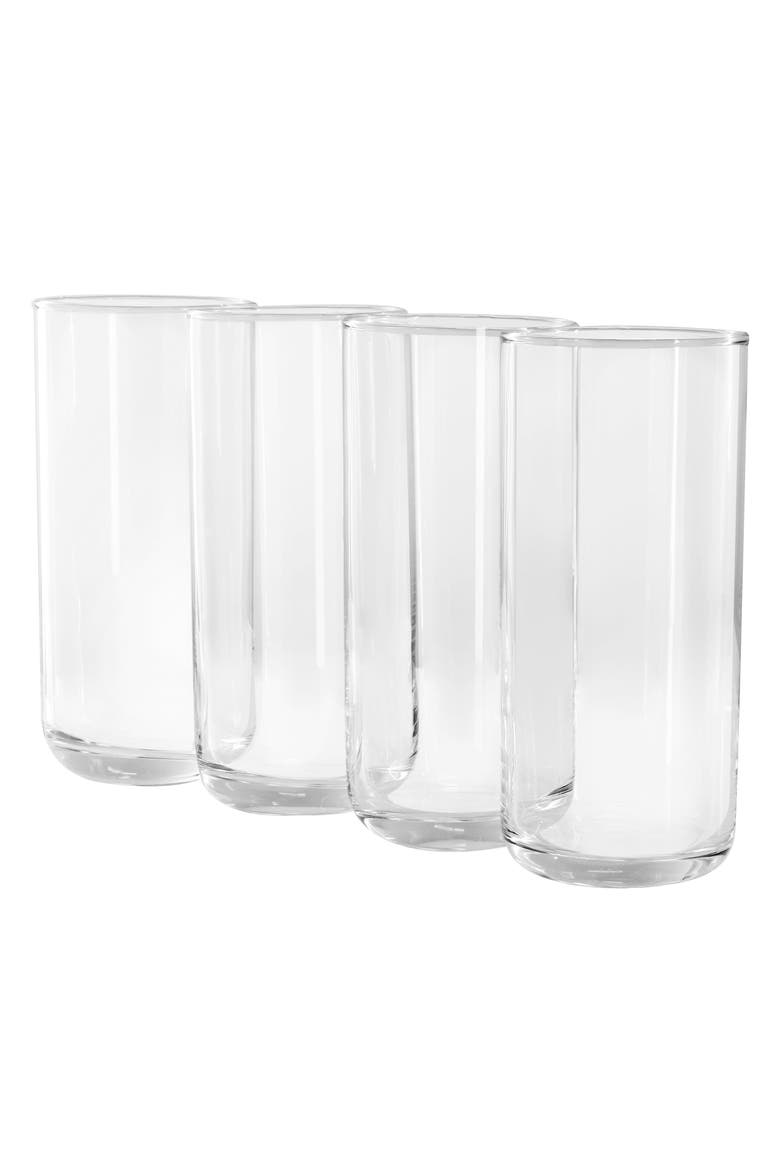 Emory 4 Piece 17 Ounce Clear Glass Tumbler Set, Main, color, Clear