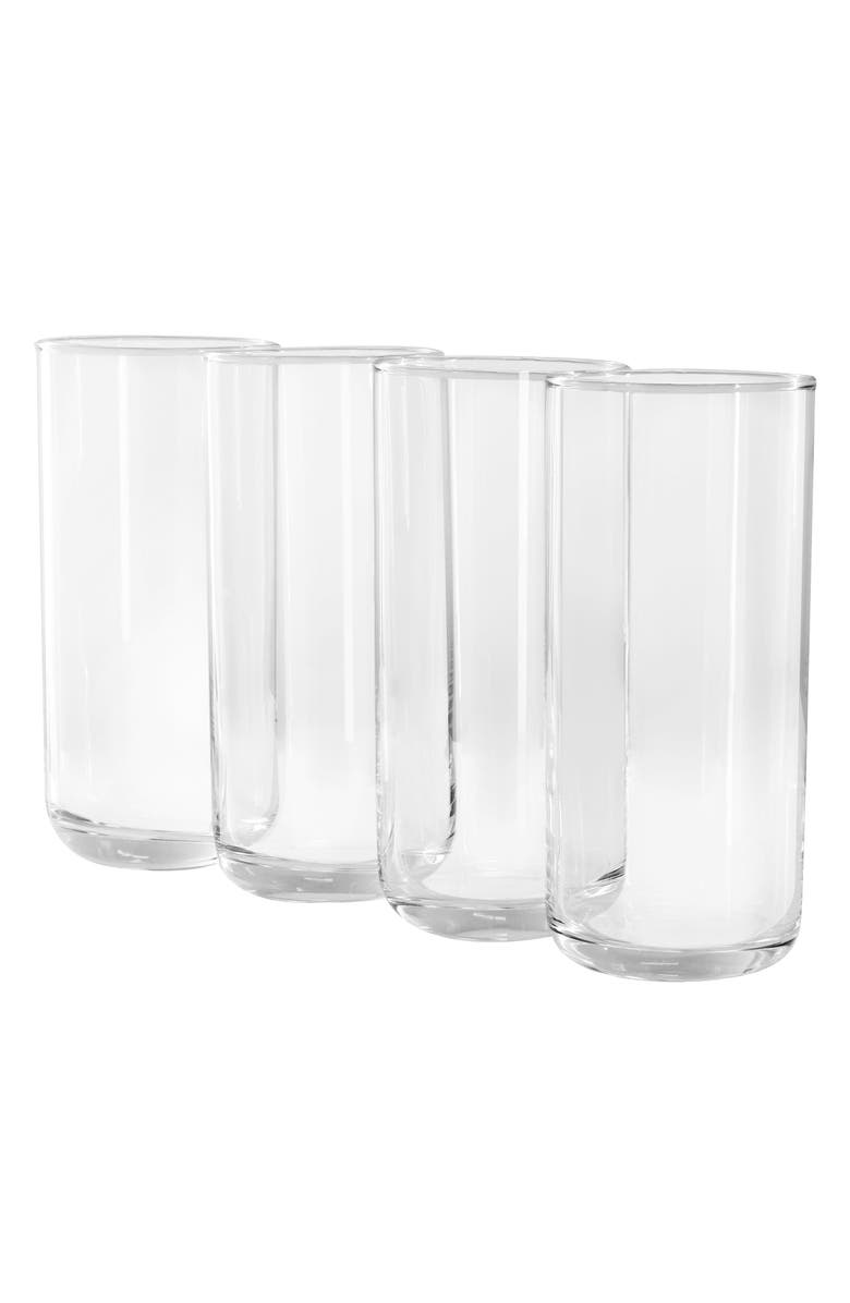 Gibson Home Emory 4 Piece 17 Ounce Clear Glass Tumbler Set, Main, color, Clear