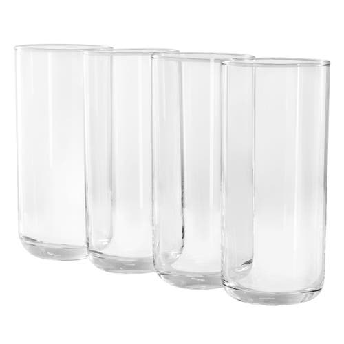 Gibson Home Emory 4 Piece 17 Ounce Clear Glass Tumbler Set In Transparent