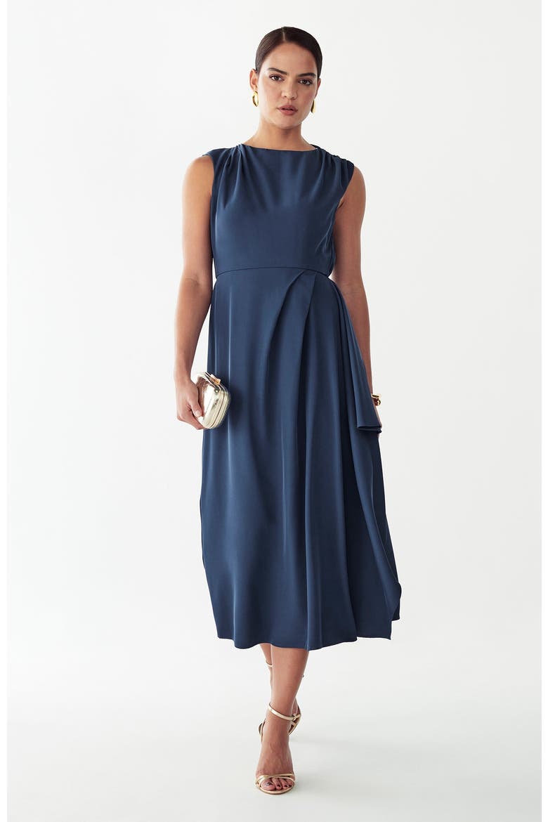 Giselle Midi Dress, Alternate, color, Petrol Blue