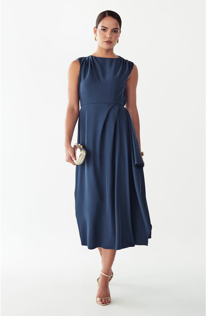 WILLA Giselle Midi Dress, Alternate, color, Petrol Blue