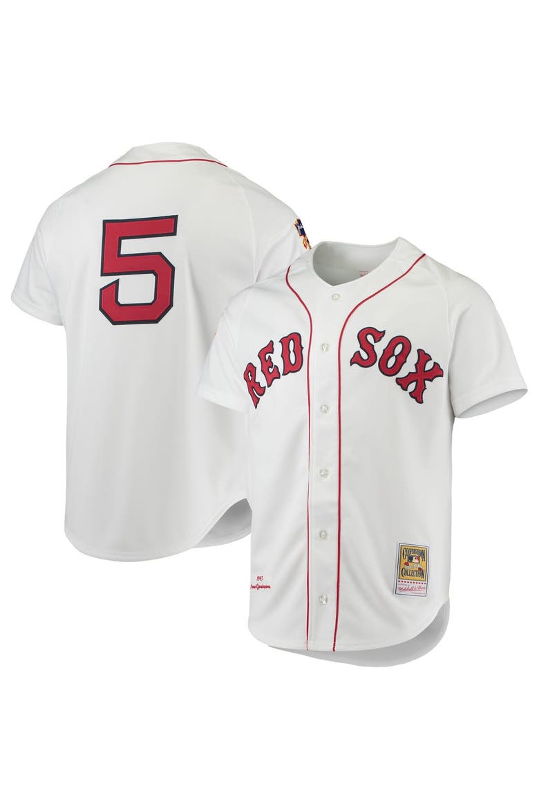 Men's Mitchell & Ness Nomar Garciaparra White Boston Red Sox 1997 Cooperstown Collection Authentic Jersey, Main, color, White