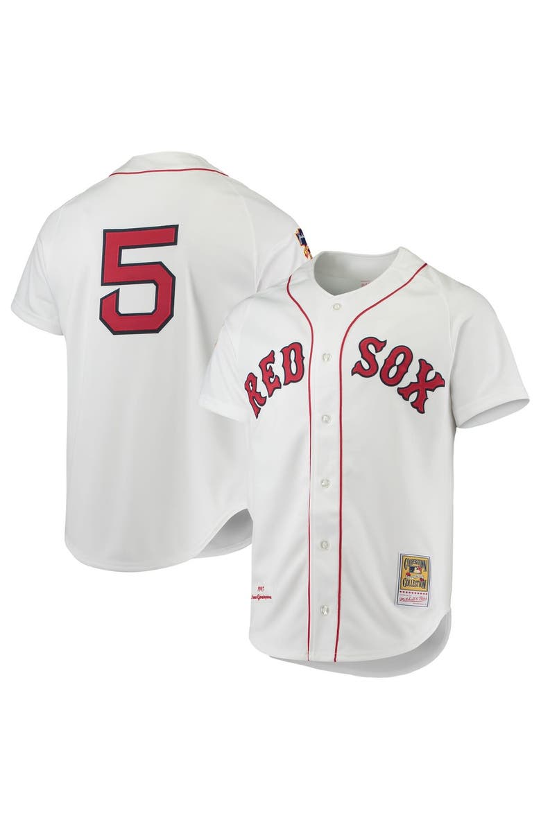 Mitchell & Ness Men's Mitchell & Ness Nomar Garciaparra White Boston Red Sox 1997 Cooperstown Collection Authentic Jersey, Main, color, White