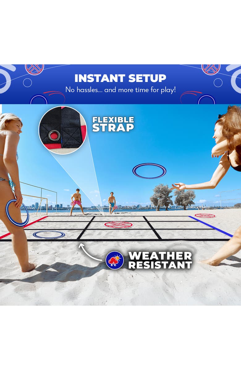 Swooc Games Fling Tac Toe (9ft x 9ft) Giant Tic Tac Toe Game, Alternate, color, Red, Blue