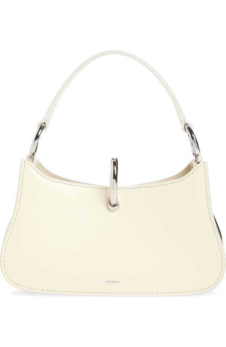 Rabanne Micro Ring Leather Top Handle Bag, Main, color, Ivory/ Silver