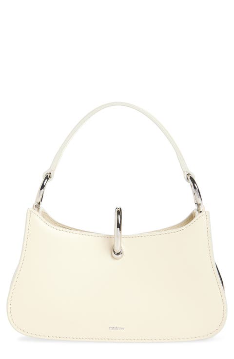 Micro Ring Leather Top Handle Bag