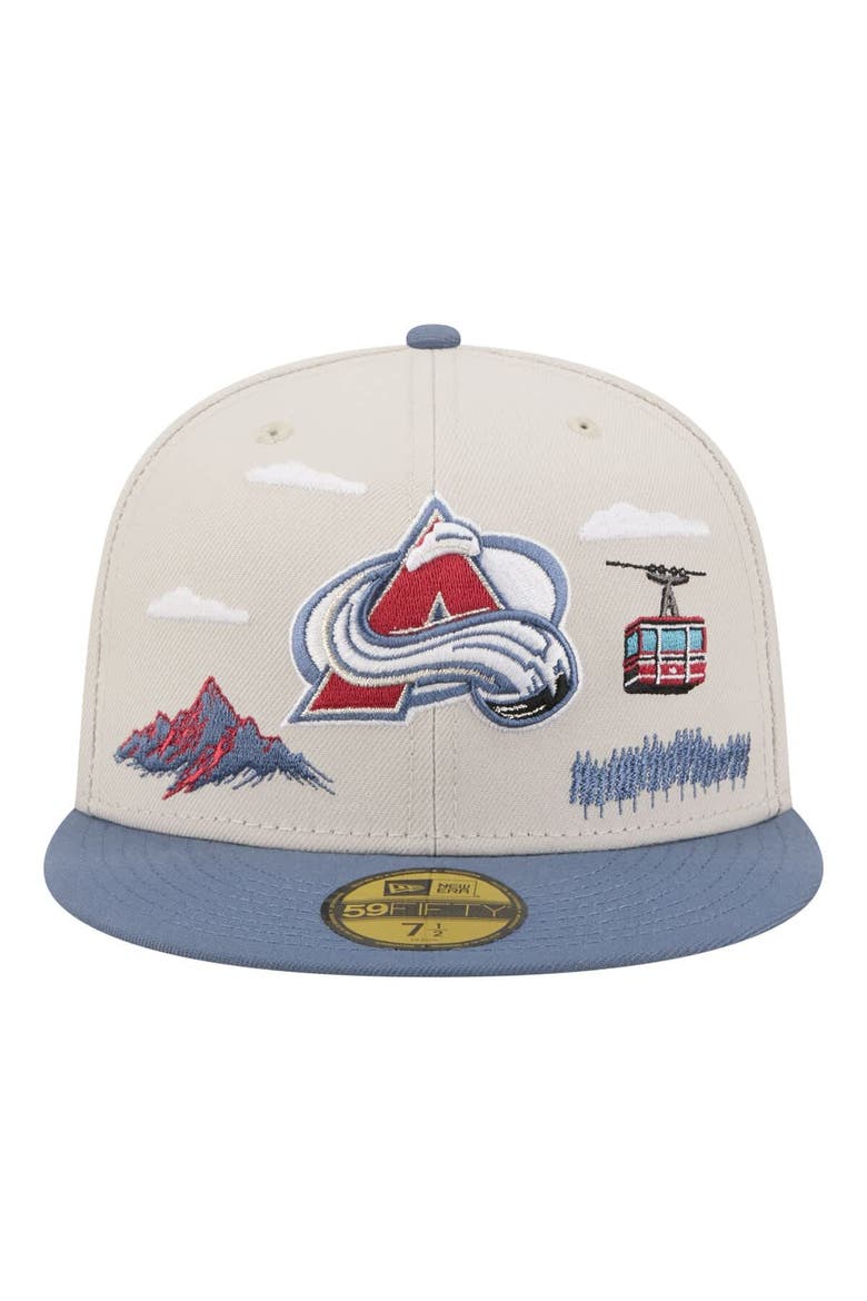 Men's New Era  Tan/Blue Colorado Avalanche Localized City Icon 59FIFTY Fitted Hat, Alternate, color, Tan