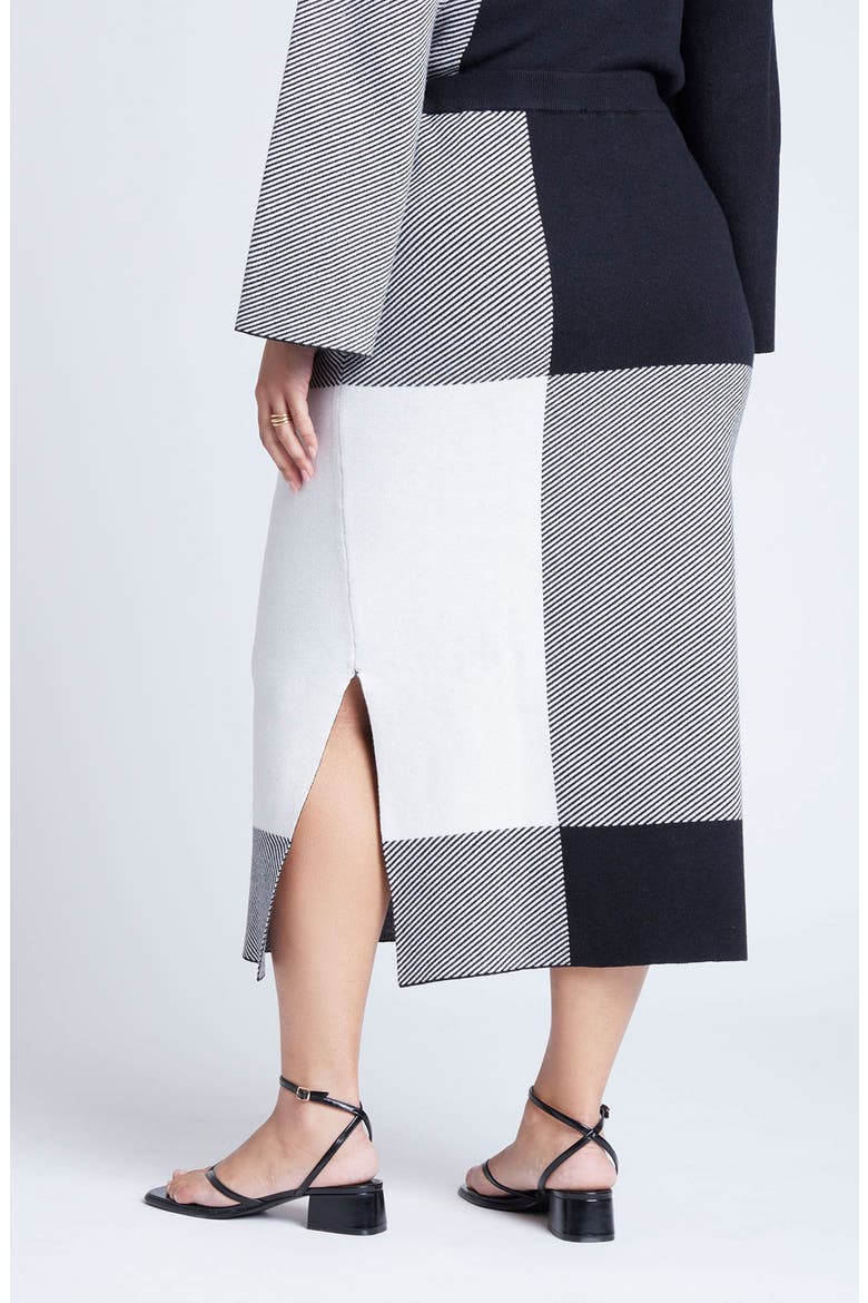 Intarsia Sweater Skirt, Alternate, color, PLAID PLEASE