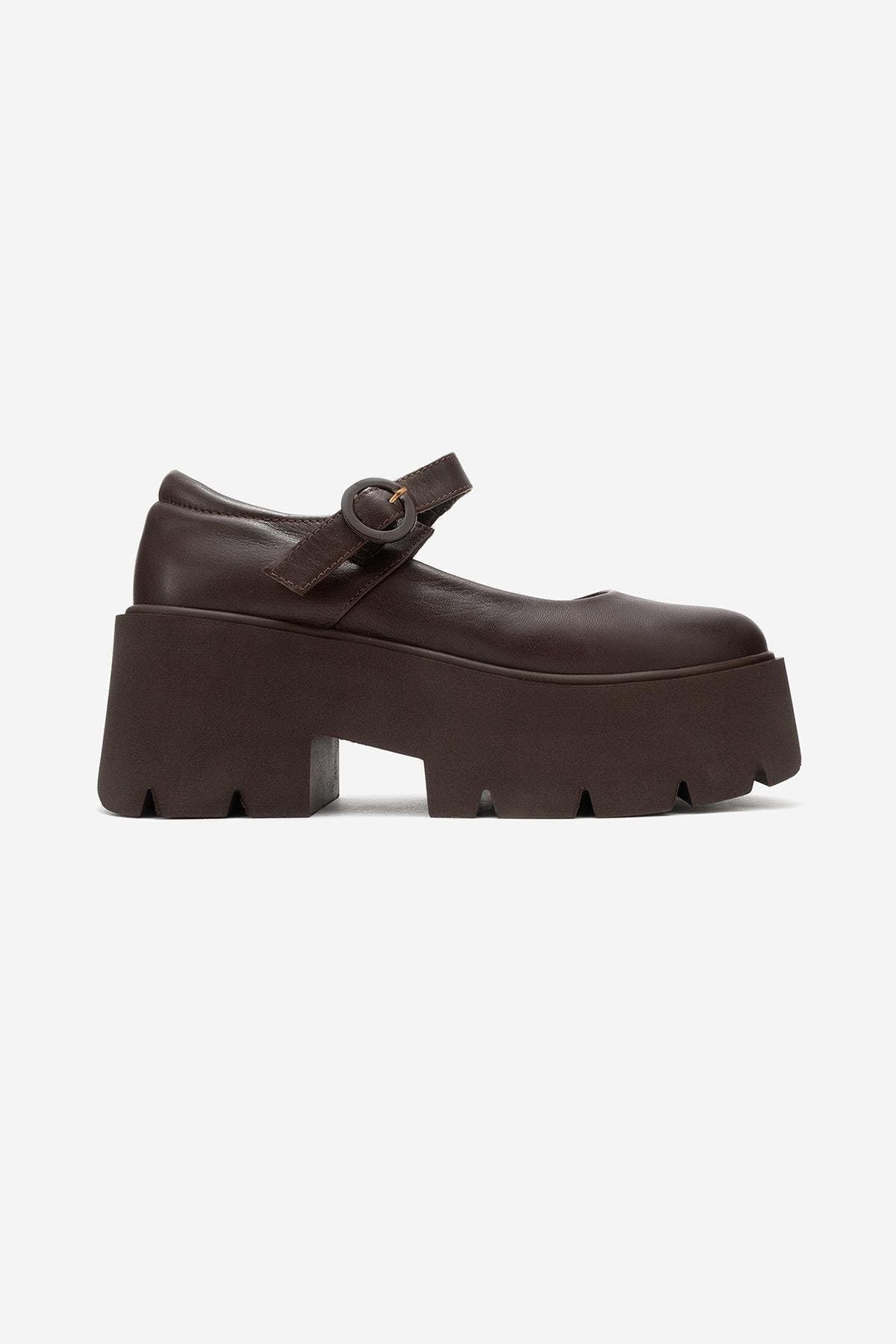 Forever & Always Shoes Orina Leather Platform Mary Jane Shoe, Alternate, color, Brown